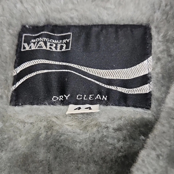 Vintage Montgomery Wards 70s Storm Proof Faux fur Jacket, Navy, Men's 44 - Picture 3 of 9